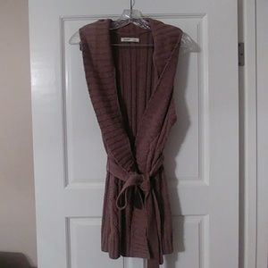 Heavy Knit, Sleeveless Cardigan Sweater